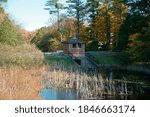 Dam and gate house in Whitehall state park hopkinton MA USA