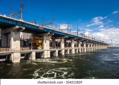 Dam Of Hydroelectric Power Plant In Volgograd Russia