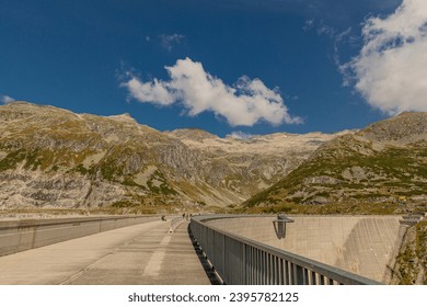 Dam and lake at Kölnbrein Dam, in Kärnten, Carinthia, Austria