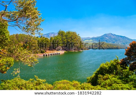 Dam lake near the Munnar town in Kerala state of India