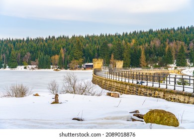 Dam on Cerna Nisa in winter time - Shutterstock ID 2089018876