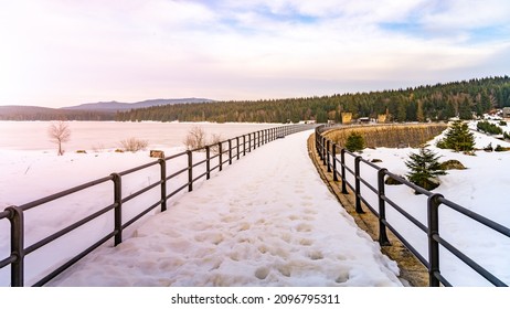 Dam on Cerna Nisa in winter time - Shutterstock ID 2096795311