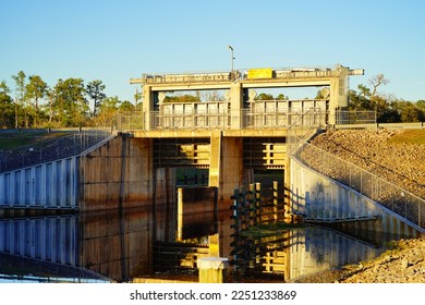 A dam on Hillsborough river in Tampa to control water - Shutterstock ID 2251233869