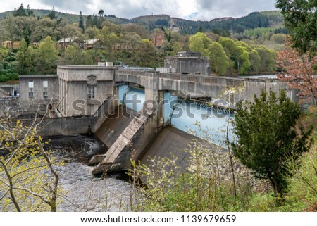 Dam and powerstation in Pitlochry Scotland