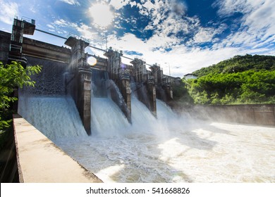 Dam water release,The excess capacity of the dam until spring-way overflows.