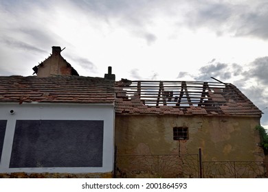 Damage caused by a tornado in June 2021, Stebno, Louny District, Czech Republic.