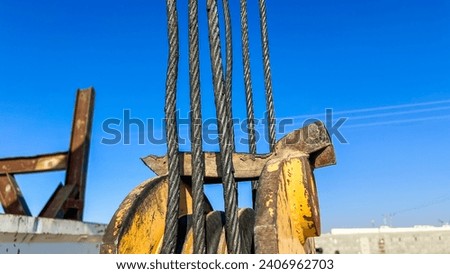 damage crane hook block with wire rope