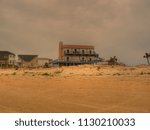 A damaged beachfront neighborhood in Galveston, Texas after Hurricane Ike. 