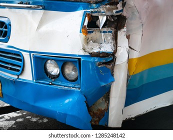 Damaged Bus From The Accident