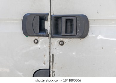 Damaged Door Handles And Locks At Cargo Van Theft