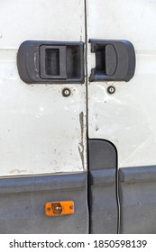 Damaged Door Handles And Locks At Cargo Van Theft