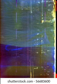 Damaged Large Format Color Negative Film