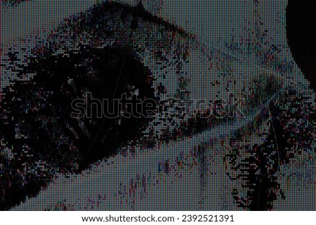 damaged LCD screen with cracks, full-frame background and texture.