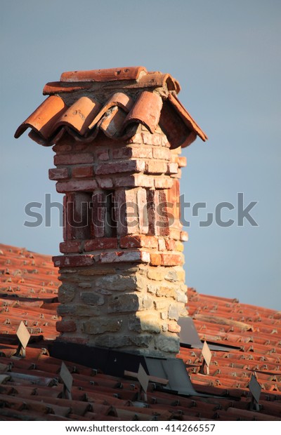 Damaged Old Brick Fireplaces House Roof Stock Image Download Now