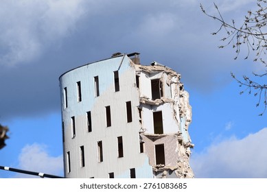 damaged old building with a missing side