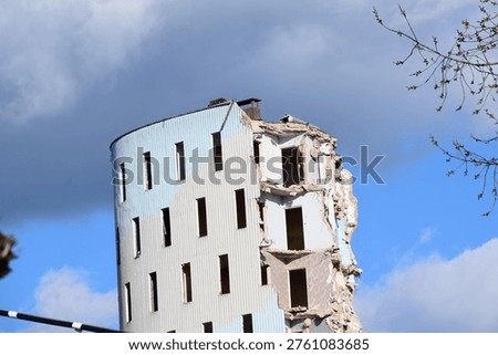 damaged old building with a missing side