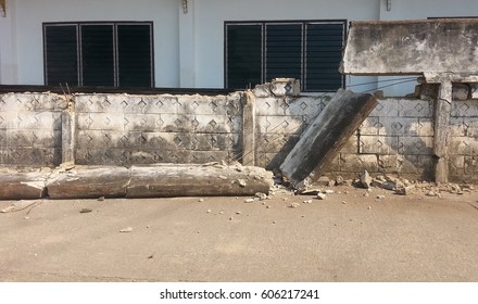 The damaged old wall