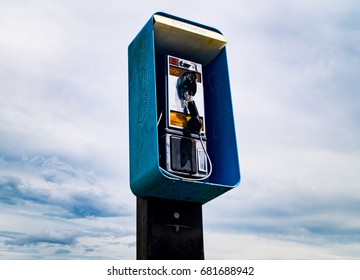 Damaged Pay Phone In Rural Louisiana, USA.