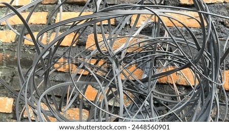 damaged and unused telephone network cables