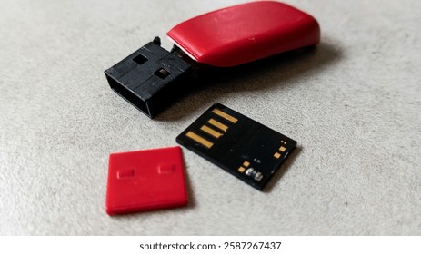 Damaged USB Drive, a Broken Data Storage Device
