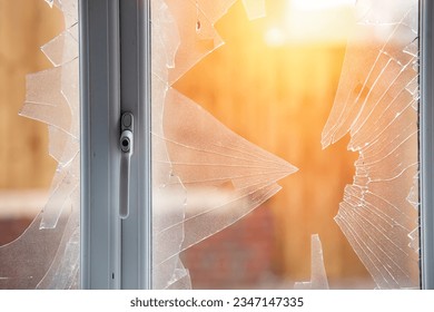 Damaged window in new build house