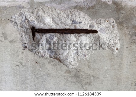 Damages and Cracks structural , Spalling of Concrete slab due to corrosion ,rurted steel rod
