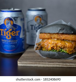 Damansara Utama, Selangor, Malaysia - Tiger Beer Festival With Hainanese Chicken Chop Burger By MyBurgerLab 