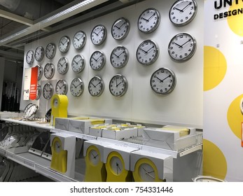 Damansara  Utama, Selangor- Malaysia; Wall Clock Next To Each Other At Ikea, Mutiara Damansara.