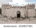 The Damascus Gate, one of the main Gates of the Old City of Jerusalem, built in 1537 under the rule of Suleiman the Magnificent.