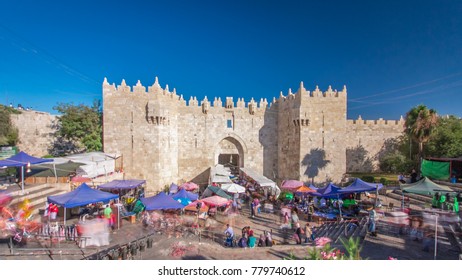 The Damascus Gate Timelapse Hyperlapse Is One Of The Most Crowded City Exits, Because Behind It Hides The Local Market N Jerusalem.