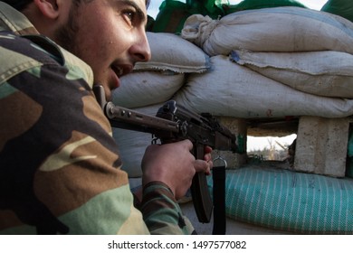 Damascus, Syria, 02-15-2016: Syrian Arab Army Soldiers, Syria