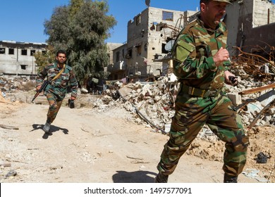 Damascus, Syria, 02-15-2016: Syrian Arab Army Soldiers, Syria