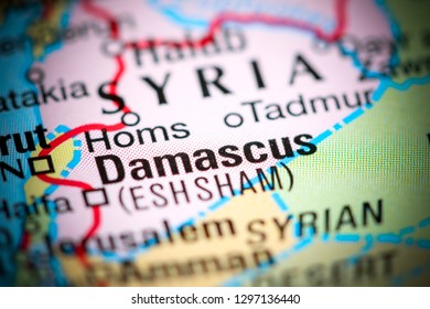 Damascus, Syria On A Map