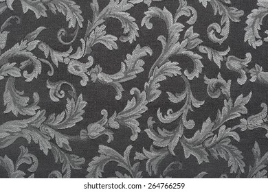 Damask, Black Fabric Texture Background