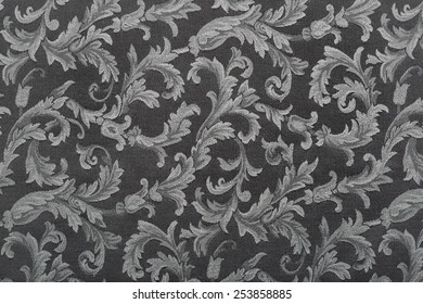 Damask, black pattern texture background