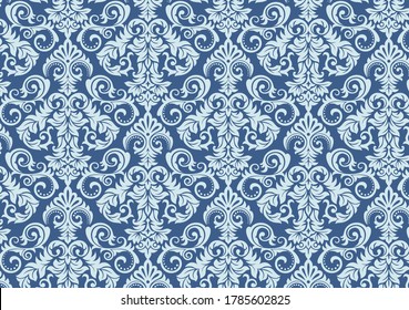 Damask seamless pattern background. Classical luxury old fashioned damascus ornament, royal victorian seamless texture for wallpapers, textile, wrapping. Exquisite floral baroque template design.
