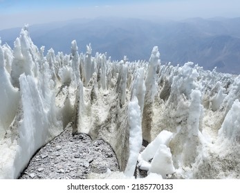 Damavand Mountain Glacial Landscapes And Snowforms