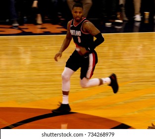 Damian Lillard Point Guard For The Portland TrailBlazers At Talking Stick Resort Arena In Phoenix ,Arizona USA October 11,2027.