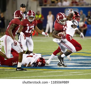 Damien Harris #34-Alabama Football Campingworld Kickoff September 1st, 2018 In Orlando Florida -USA Alabama Crimson Tide Vs. Louisville Cardinals 