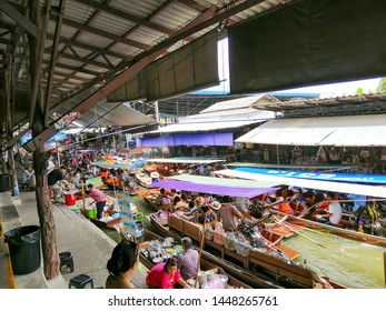 DAMNERN SADUAK , THAILAND - JUN 7, 2019 : Damnern Saduak Floating Market