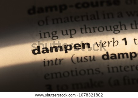 dampen word in a dictionary. dampen concept