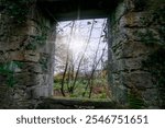 Dams to Darnley Country Park. Ruin of Waulkmill Glen. Appears on a map of 1852 as a roofless ruin. The most plausible theory is that it was connected to Charles Tennant