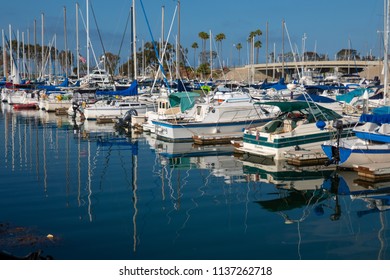 Dana Point, CA / USA - July 12, 2018: Dana Point Harbor yachts docked at the pier - Shutterstock ID 1137262718