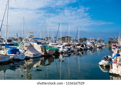Dana Point, CA / USA - June 20 2018: View of yachts docked in Dana Point harbor on a summer morning - Shutterstock ID 1156167529