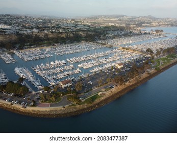 Dana Point Harbor Aerial View From Drone California Coast