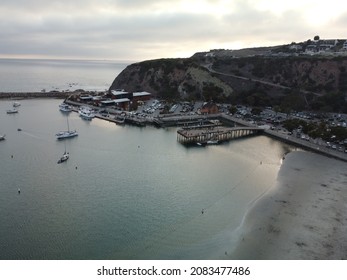 Dana Point Harbor Aerial View From Drone California Coast