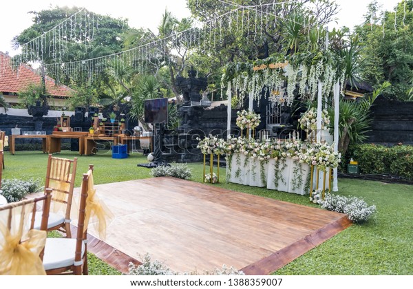 Dance Floor Outdoor Wedding Beautiful Festive Stock Photo Edit