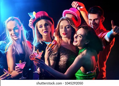 Dance Party Group People Dancing Women Stock Photo 1045292050 ...