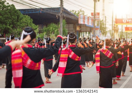 Dance procession of the Phu Tai people,Phu Tai work 2019,Sakon Nakhon,Thailand