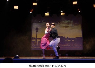 Dancer Actors Perform On The Theater Stage In A Dance Show Musical